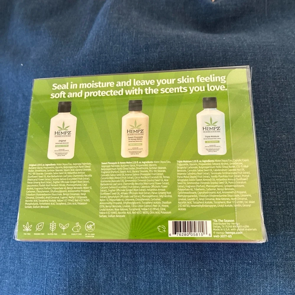 Hempz Holiday Triple Mini Body Moisturizer Set - Green, Yellow, Cream - Picture 4 of 4